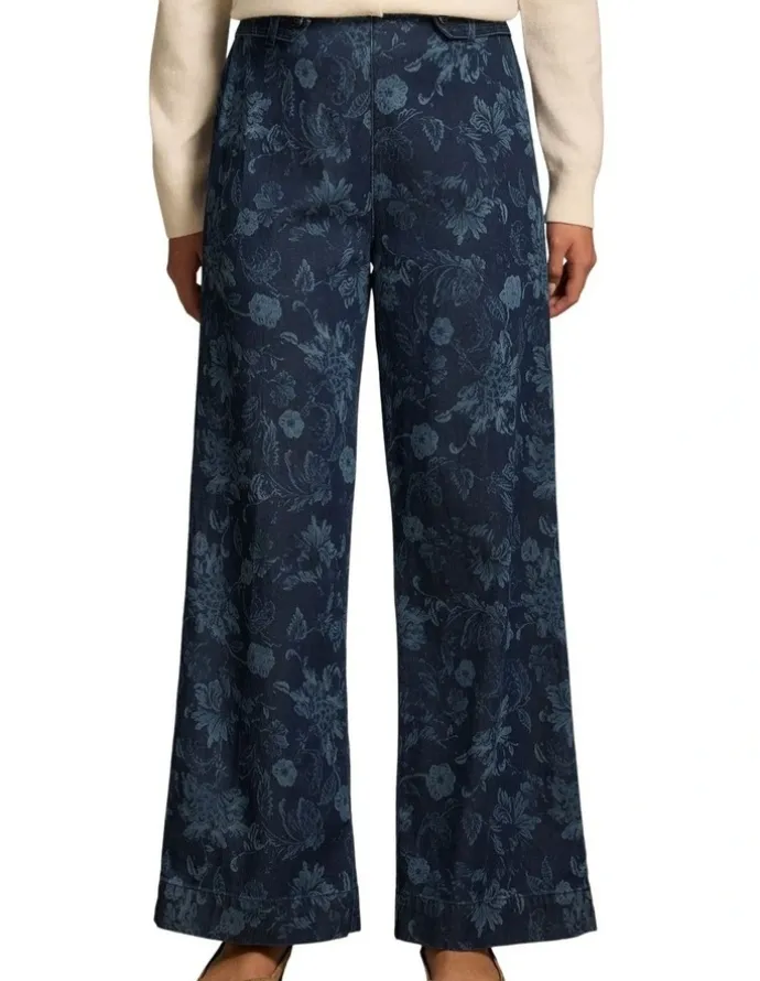 Blue Illusion Wide Leg Jeans - Sienna Laser Print