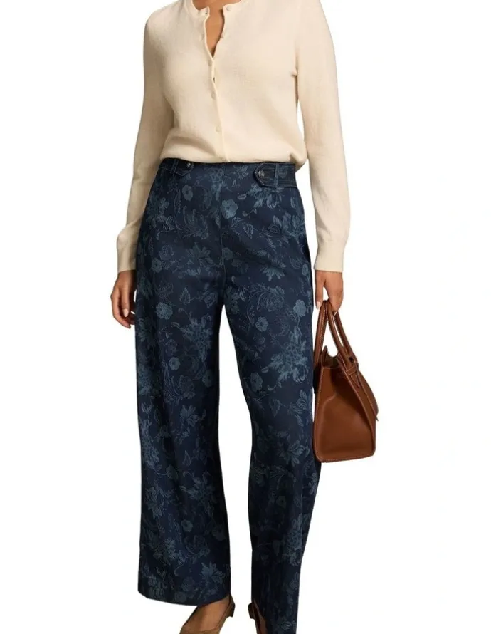 Blue Illusion Wide Leg Jeans - Sienna Laser Print