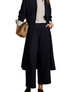 Blue Illusion Wool Coat - Indigo