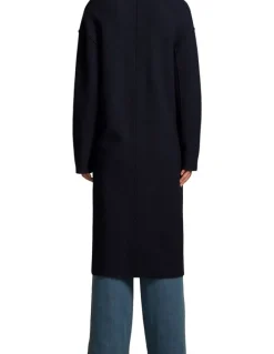 Blue Illusion Wool Coat - Indigo