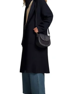 Blue Illusion Wool Coat - Indigo