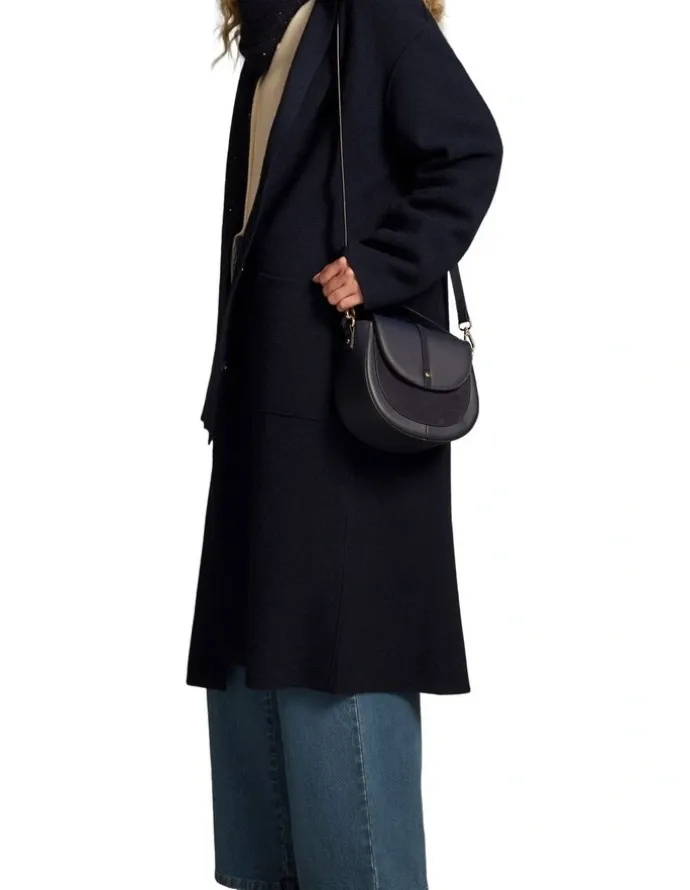 Blue Illusion Wool Coat - Indigo