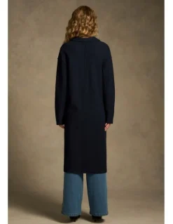 Blue Illusion Wool Coat - Indigo