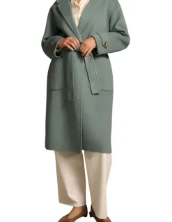 Blue Illusion Wool Coat - Steel Blue