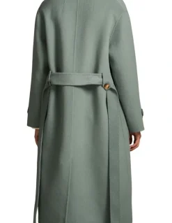 Blue Illusion Wool Coat - Steel Blue