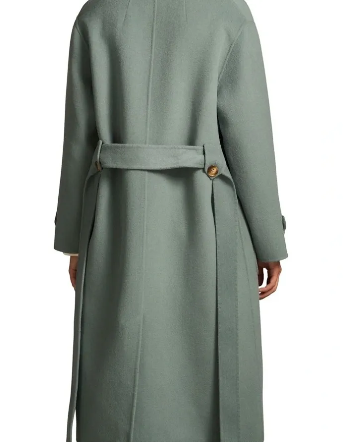 Blue Illusion Wool Coat - Steel Blue