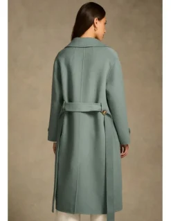 Blue Illusion Wool Coat - Steel Blue