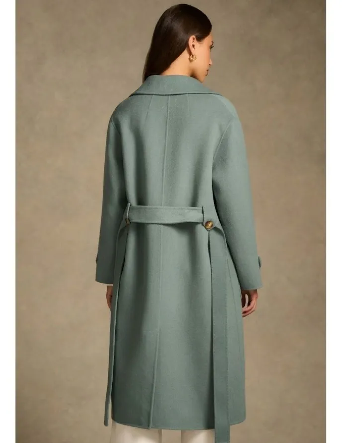 Blue Illusion Wool Coat - Steel Blue
