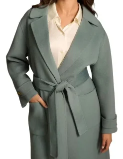 Blue Illusion Wool Coat - Steel Blue