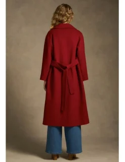 Blue Illusion Wool Jacket - Crimson