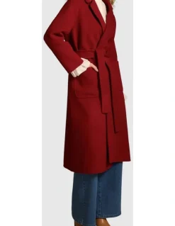 Blue Illusion Wool Jacket - Crimson