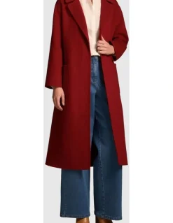 Blue Illusion Wool Jacket - Crimson
