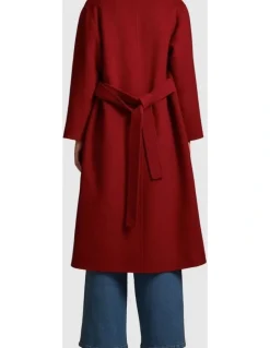 Blue Illusion Wool Jacket - Crimson