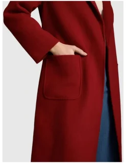 Blue Illusion Wool Jacket - Crimson