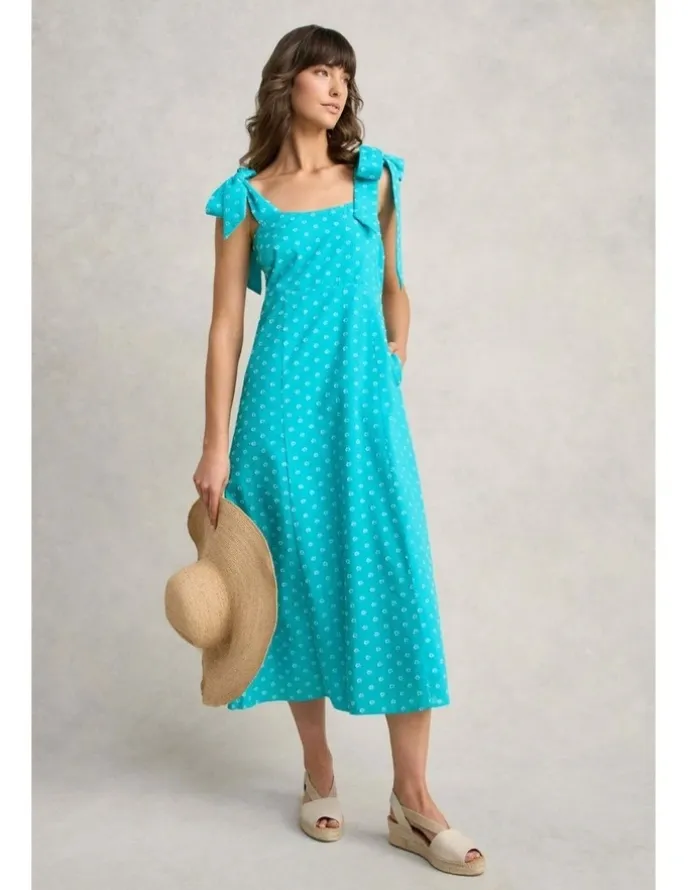 Blue Illusion A-Line Maxi Dress - Turquoise