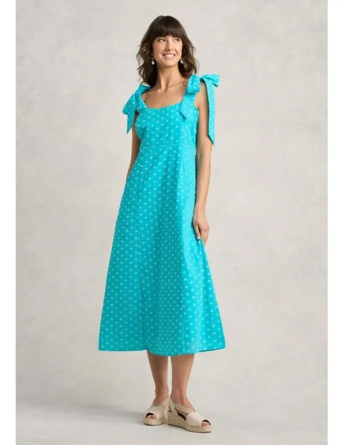 Blue Illusion A-Line Maxi Dress - Turquoise