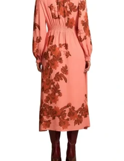 Blue Illusion Ruffle Detail Dress - Sienna Floral Print