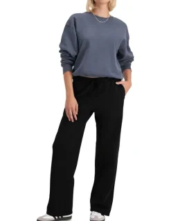 Bonds Cotton Fleece Straight Leg Trackie in Nu Black