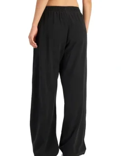 Bonds Denim Wash Wide Leg Trackie Pant in Stone Black