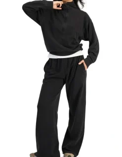 Bonds Denim Wash Wide Leg Trackie Pant in Stone Black
