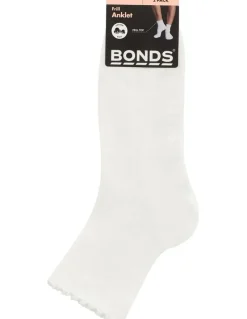 Bonds Frill Anklet Socks 2 Pack in Nu White