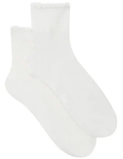 Bonds Frill Anklet Socks 2 Pack in Nu White