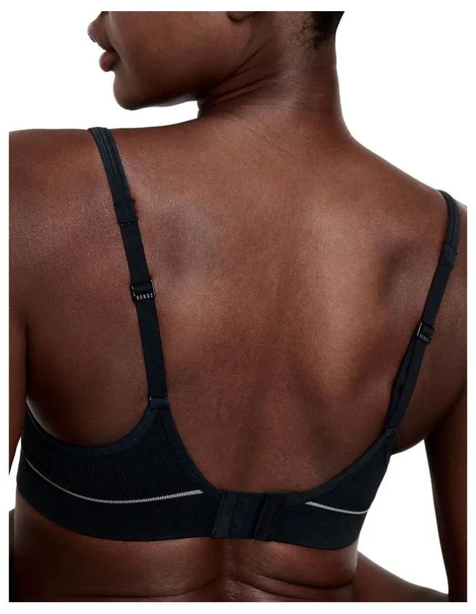 Bonds Hot Heritage Rib Wirefree T Shirt Bra in Black