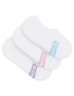 Bonds Logo Cushioned Sneaker Socks 3 Pack in White