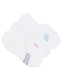 Bonds Logo Cushioned Sneaker Socks 3 Pack in White