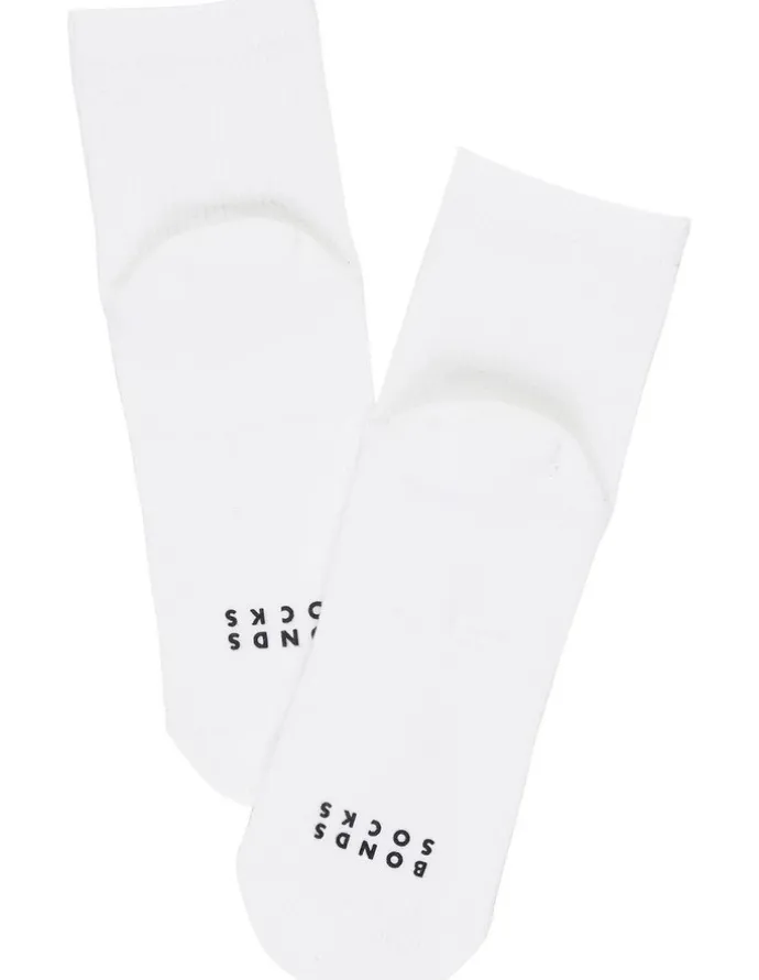 Bonds Originals Quarter Crew Rib Socks 2 Pack in White