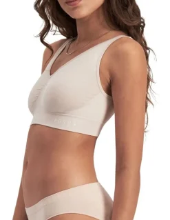 Bonds Seamless Comfy Crop Bra in Off White