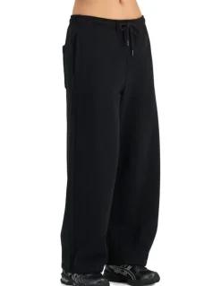 Bonds Sweats Cotton Fleece Barrel Leg Trackie Pant in Nu Black