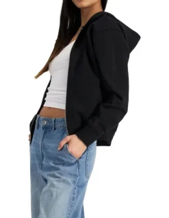 Bonds Sweats Cotton Zip Hoodie in Nu Black