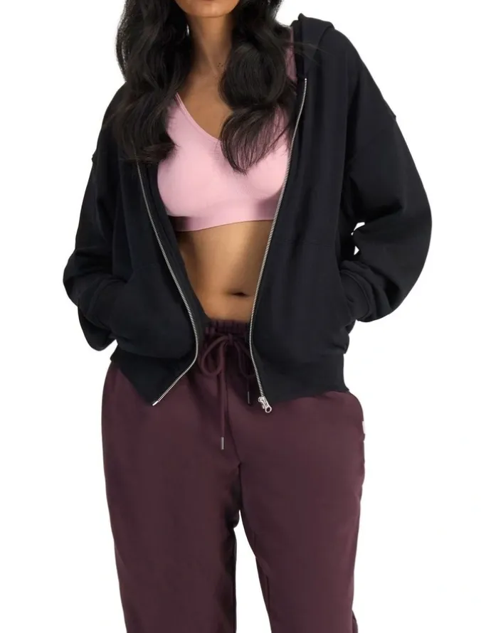 Bonds Sweats Cotton Zip Hoodie in Nu Black