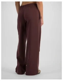 Bonds Tech Stretch Wide Leg Pant in Deepest Berry