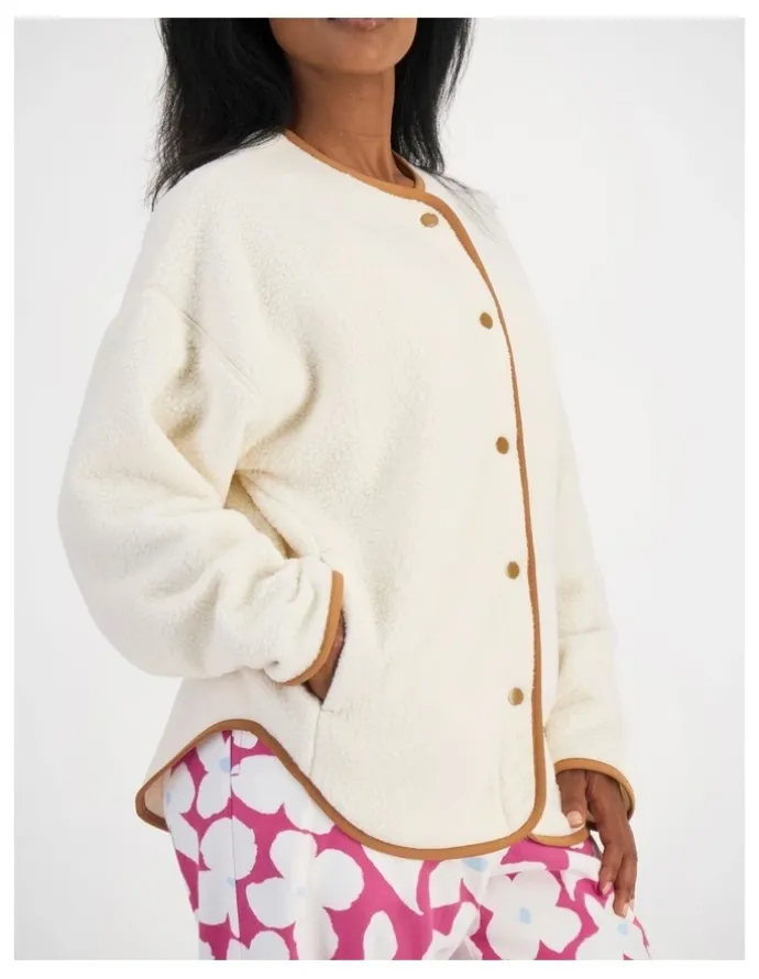 Bonds Teddy Fleece Jacket in Vanilla Bean