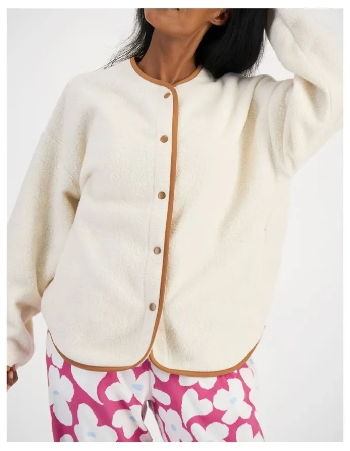 Bonds Teddy Fleece Jacket in Vanilla Bean