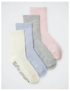 Bonds Womens Logo Light Half Crew Socks 4 Pack in Pack 02
