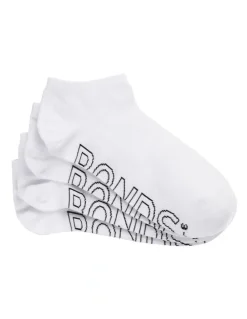 Bonds Womens Logo Light Low Cut Socks 4 Pack in White