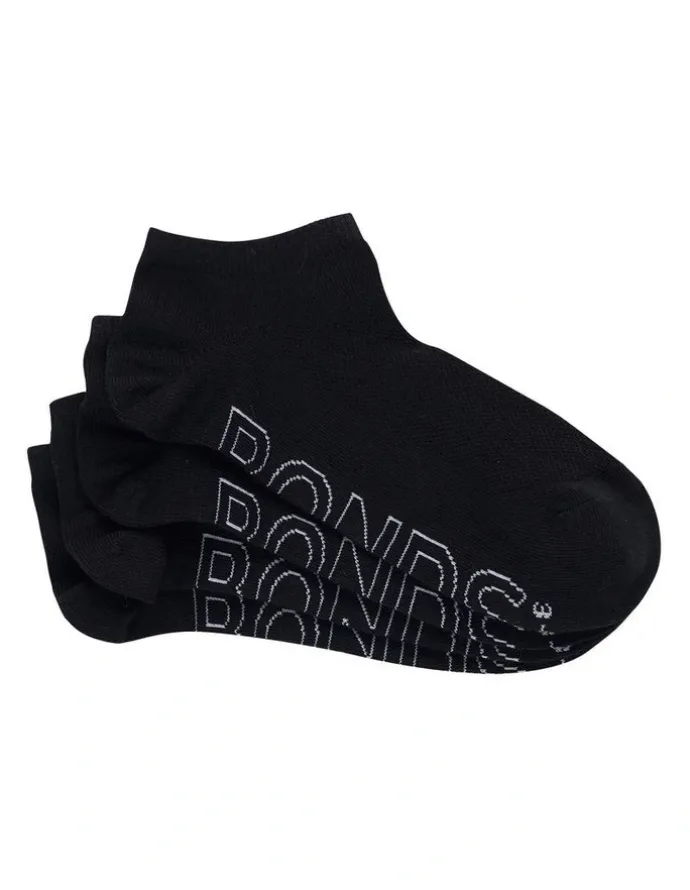 Bonds Womens Logo Light Low Cut Socks 4 Pack in Black
