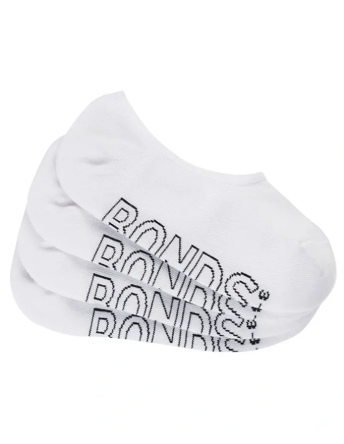 Bonds Womens Logo Light Sneaker Socks 4 Pack in White