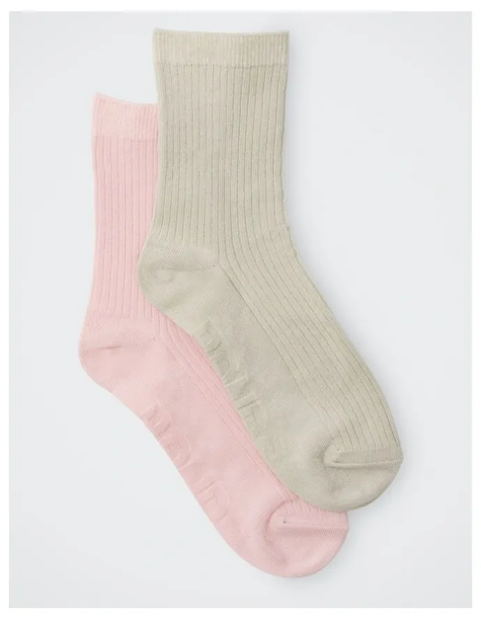 Bonds Womens Rib Half Crew Socks 2 Pack in Pack 01