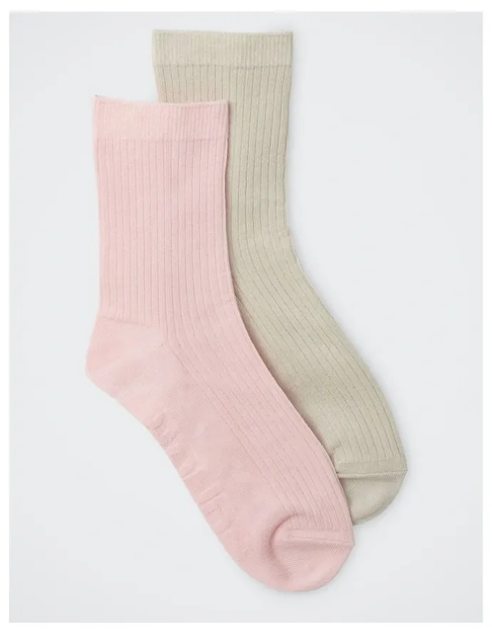 Bonds Womens Rib Half Crew Socks 2 Pack in Pack 01
