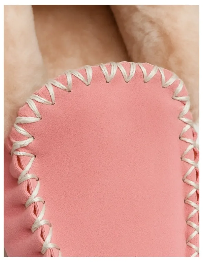 Boutique Retailer 100% Australian Merino Sheepskin Moccasins Slippers in Hot Pink