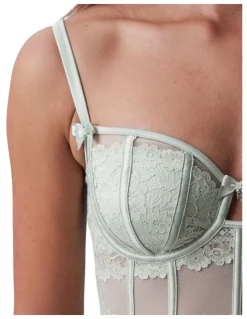 Bras N Things Bethany Balconette Bodysuit in Light Green