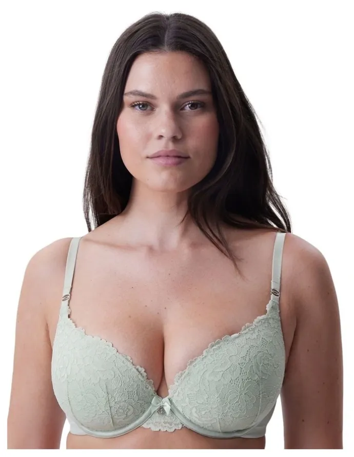 Bras N Things Bethany Essentials Contour Plunge Bra in Light Green
