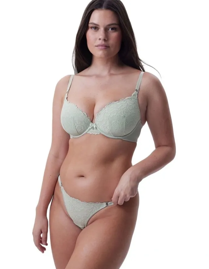 Bras N Things Bethany Essentials Contour Plunge Bra in Light Green