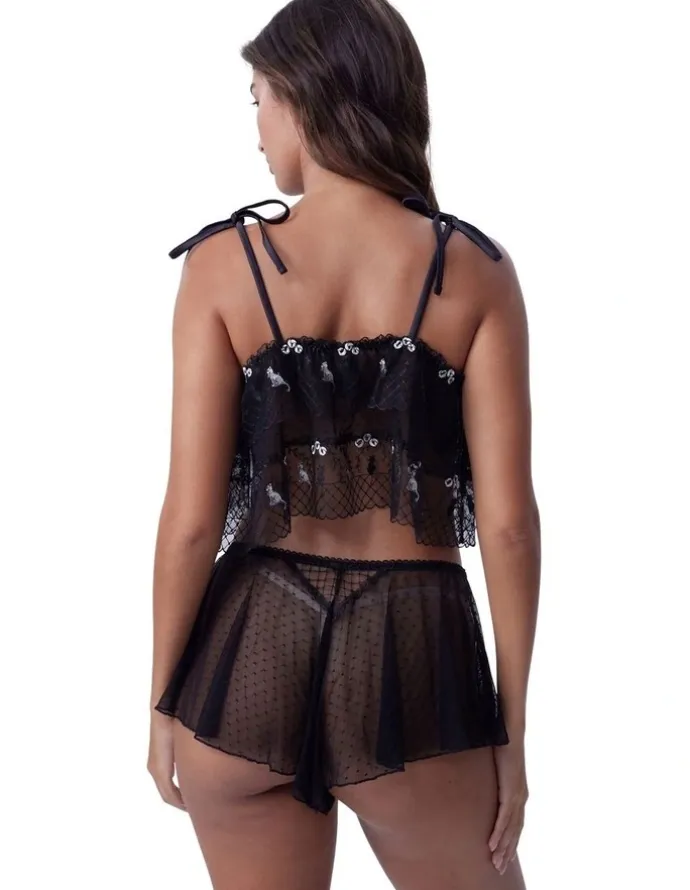 Bras N Things Bras N Things Enchanted Feline Fine Cami in Black