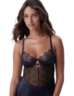 Bras N Things Bras N Things Vamp Guilty Pleasure Push Up 1/4 Cup Babydoll in Black