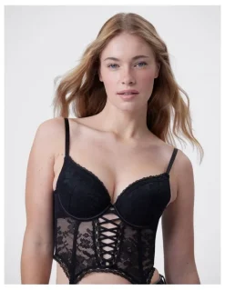 Bras N Things Bras N Things Edie Push Up Dentelle Corset in Black